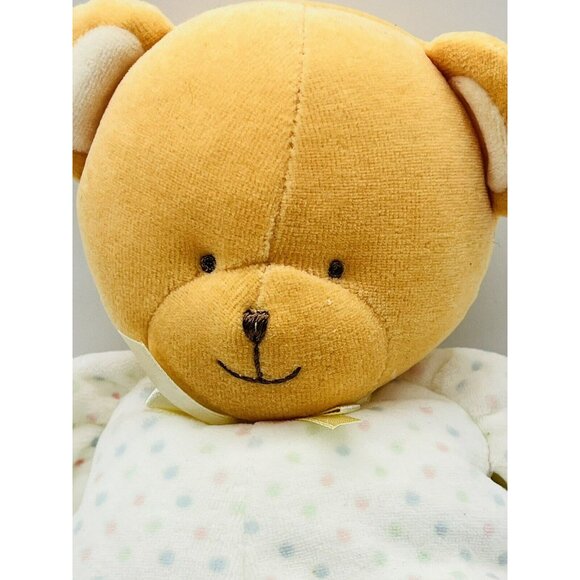 Prestige Baby Brown Bear Footie Pajamas Rattle Pastel Polka Dots Tags 11 inch - Picture 2 of 10